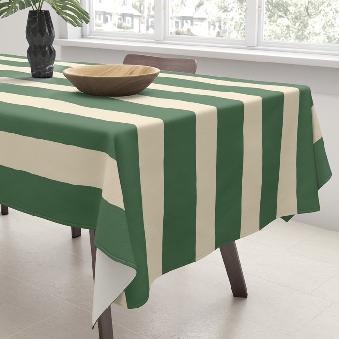 Simple Stripes Pattern - Deep Green Tablecloth Gallery Image 3