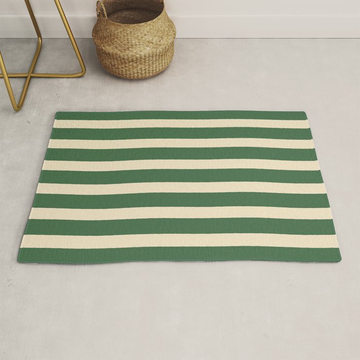 Simple Stripes Pattern - Deep Green Rug Gallery Image 1