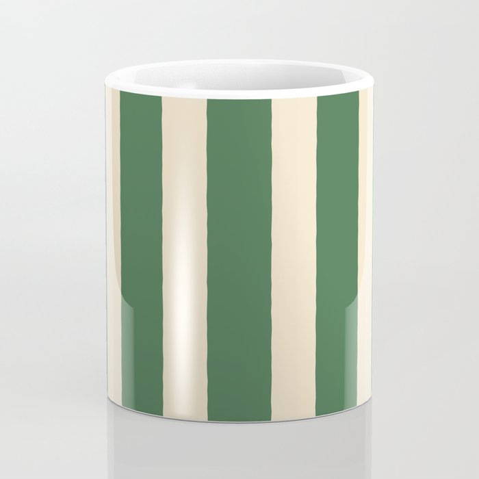 Simple Stripes Pattern - Deep Green Coffee Mug Gallery Image 4