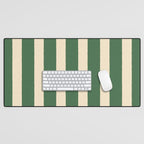 Simple Stripes Pattern - Deep Green Desk Mat Gallery Image 1