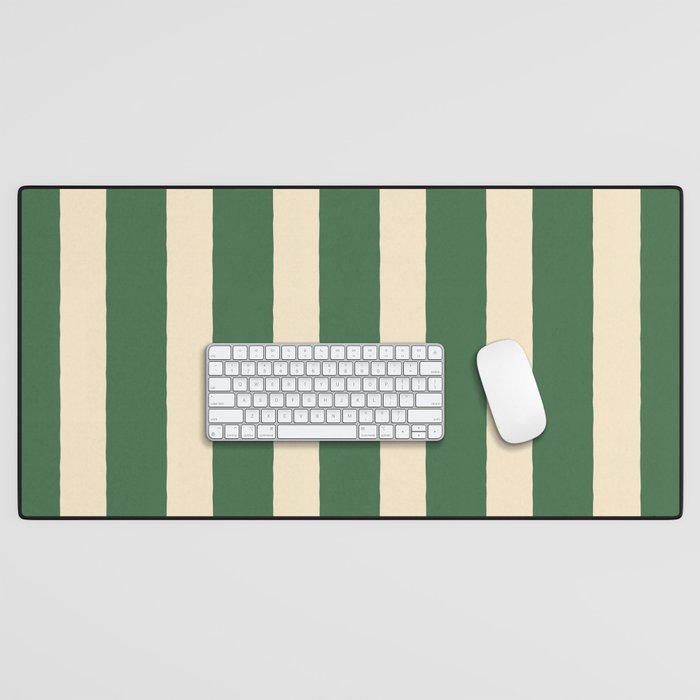 Simple Stripes Pattern - Deep Green Desk Mat Gallery Image 1