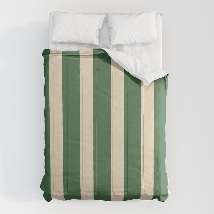 Simple Stripes Pattern - Deep Green Comforter Gallery Image 6