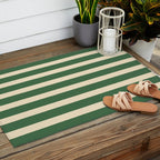 Simple Stripes Pattern - Deep Green Outdoor Rug Gallery Image 2