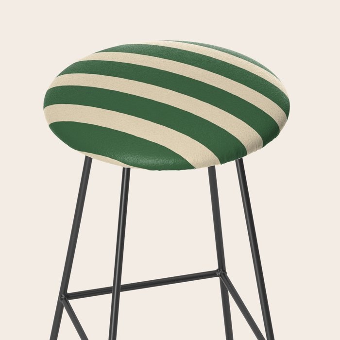 Simple Stripes Pattern - Deep Green Stool Gallery Image 2