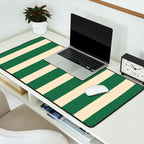 Simple Stripes Pattern - Deep Green Desk Mat Gallery Image 2