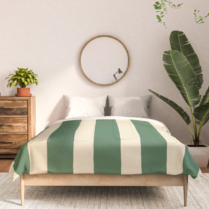 Simple Stripes Pattern - Deep Green Comforter Gallery Image 3