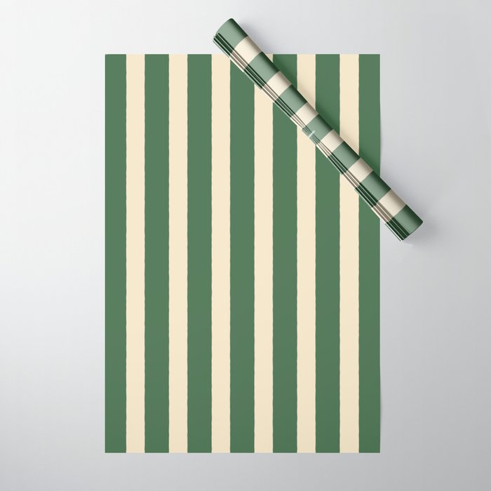 Simple Stripes Pattern - Deep Green Wrapping Paper Gallery Image 1