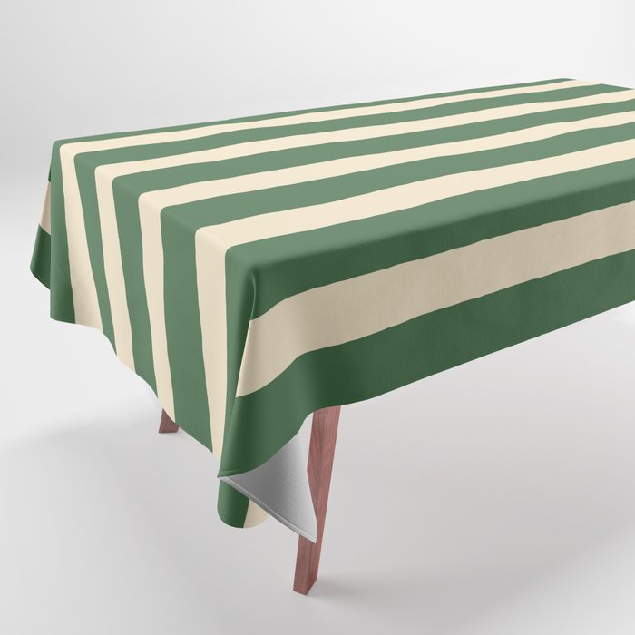 Simple Stripes Pattern - Deep Green Tablecloth Gallery Image 1