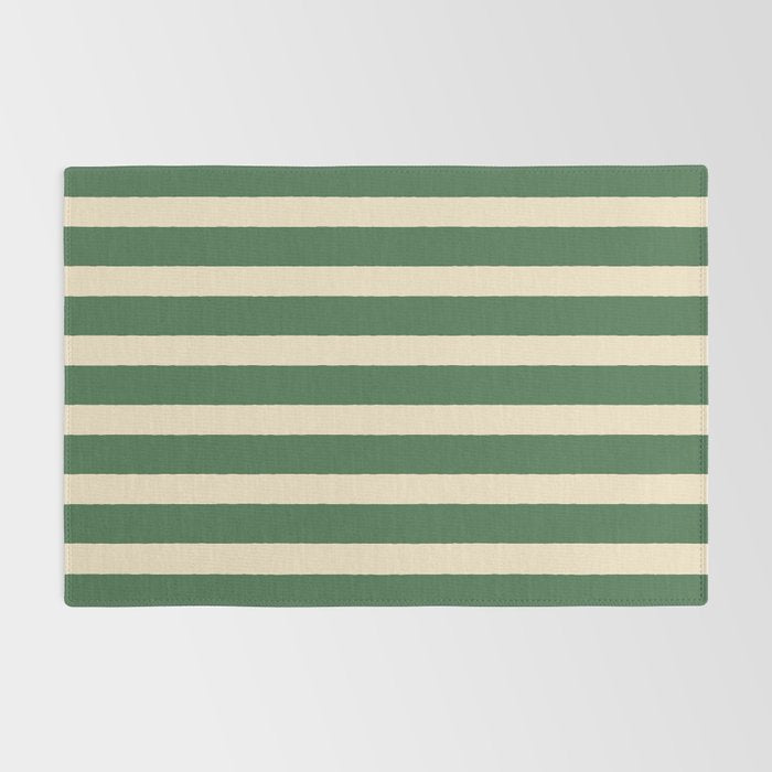 Simple Stripes Pattern - Deep Green Rug Gallery Image 2