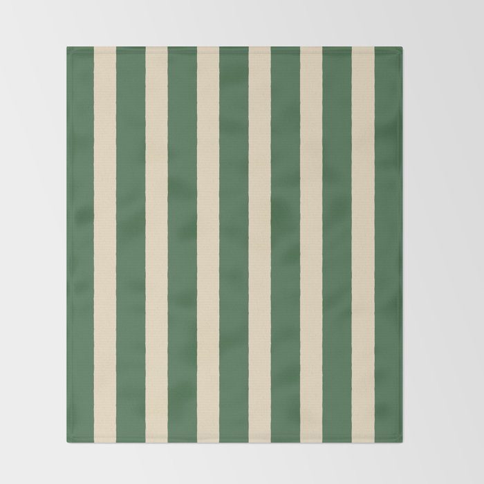 Simple Stripes Pattern - Deep Green Throw Blanket Gallery Image 2