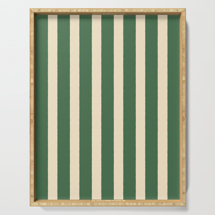 Simple Stripes Pattern - Deep Green Serving Tray Gallery Image 1