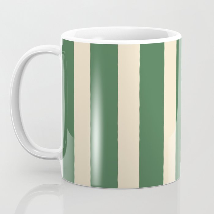 Simple Stripes Pattern - Deep Green Coffee Mug Gallery Image 3