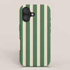 Simple Stripes Pattern - Deep Green iPhone Case Gallery Image 1