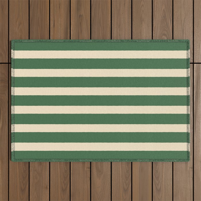Simple Stripes Pattern - Deep Green Outdoor Rug Gallery Image 1