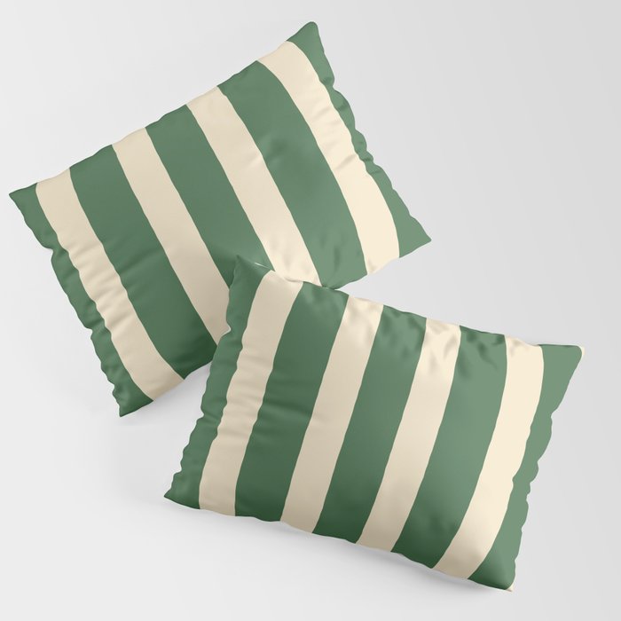 Simple Stripes Pattern - Deep Green Pillow Sham Gallery Image 3