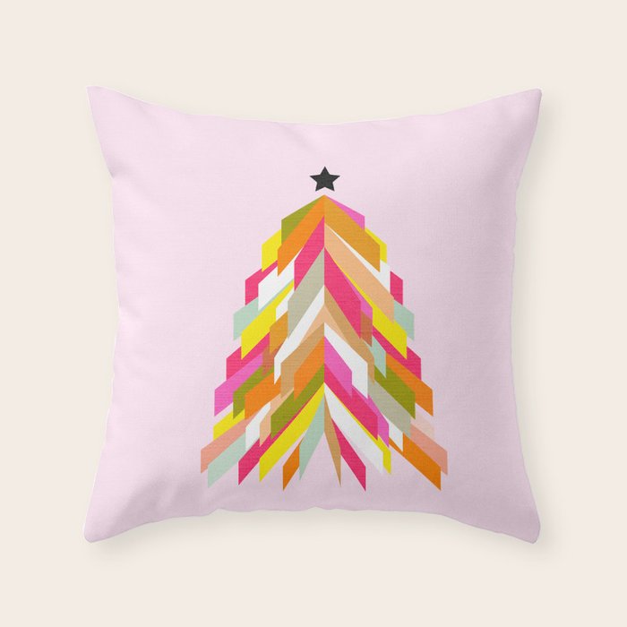 Rainbow Christmas Tree Throw Pillow Gallery Image 6
