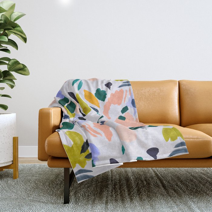 TERRAZZO BRUSHSTROKES Throw Blanket Gallery Image 1