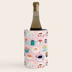 Retro hand drawn coffee tea cup pattern Wine Chiller Gallery Image 2