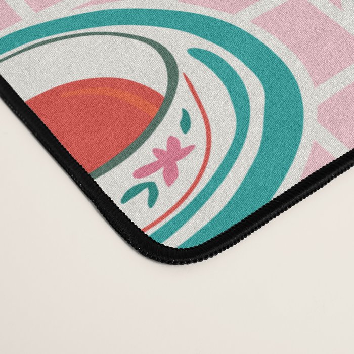 Retro hand drawn coffee tea cup pattern Desk Mat Gallery Image 4