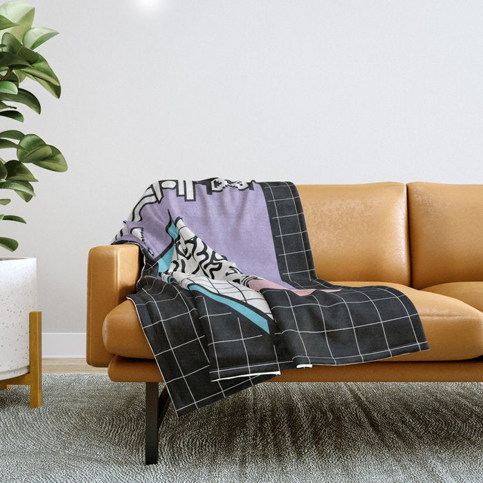 Apollo Vaporwave / greek god Throw Blanket Gallery Image 1