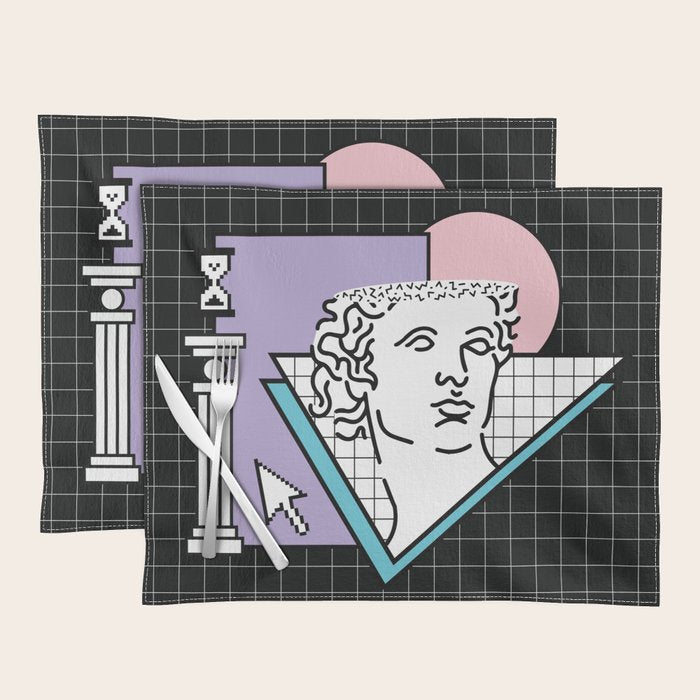 Apollo Vaporwave / greek god Placemat Gallery Image 1