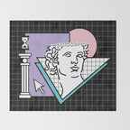 Apollo Vaporwave / greek god Throw Blanket Gallery Image 2