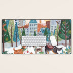 Christmas Dogs in the City Park Desk Mat Gallery Image 1