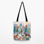 Christmas Dogs in the City Park Tote Bag Gallery Image 2