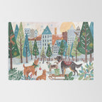 Christmas Dogs in the City Park Rug Gallery Image 2