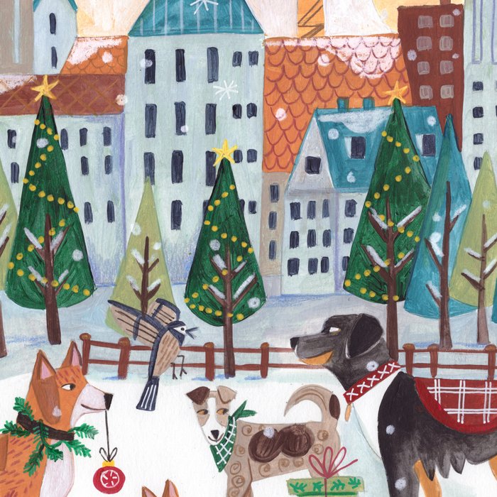 Christmas Dogs in the City Park Coffee Mug Gallery Image 2