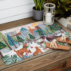 Christmas Dogs in the City Park Outdoor Rug Gallery Image 2
