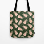 Dancing Pinecones in Forest Green & Pink Tote Bag Gallery Image 1