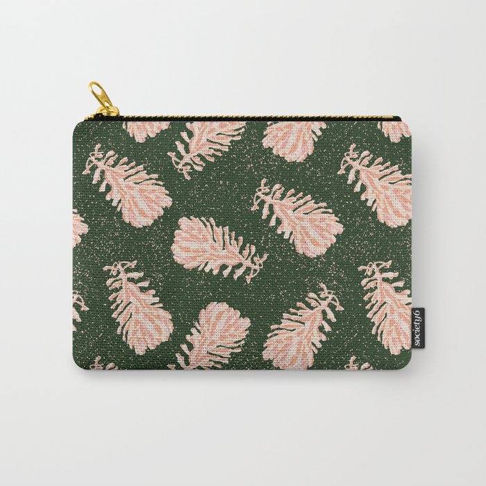 Dancing Pinecones in Forest Green & Pink Carry All Pouch Gallery Image 1