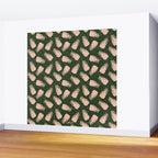 Dancing Pinecones in Forest Green & Pink Wall Mural Gallery Image 2