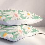 Spring daisies - green Pillow Sham Gallery Image 3
