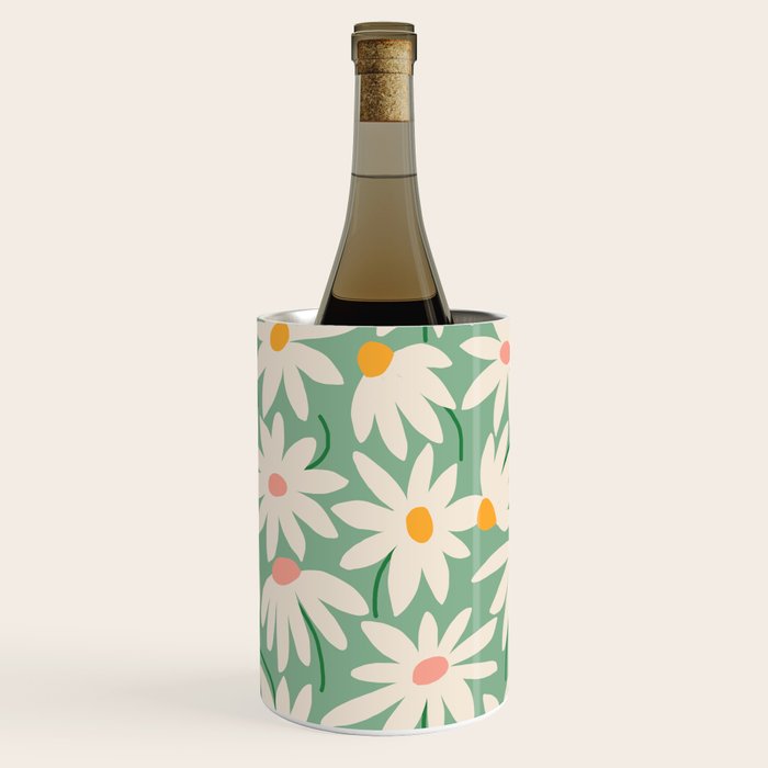 Spring daisies - green Wine Chiller Gallery Image 3