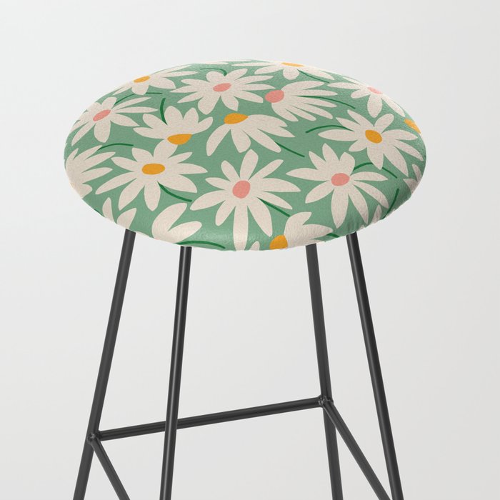 Spring daisies - green Stool Gallery Image 2