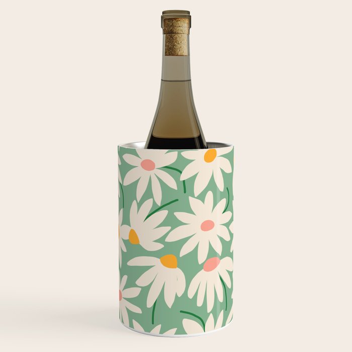 Spring daisies - green Wine Chiller Gallery Image 1