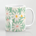 Spring daisies - green Coffee Mug Gallery Image 1