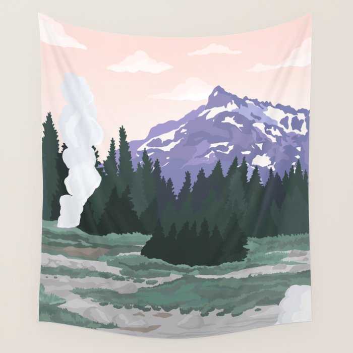 Yellowstone National Park Wall Tapestry Gallery Image 1