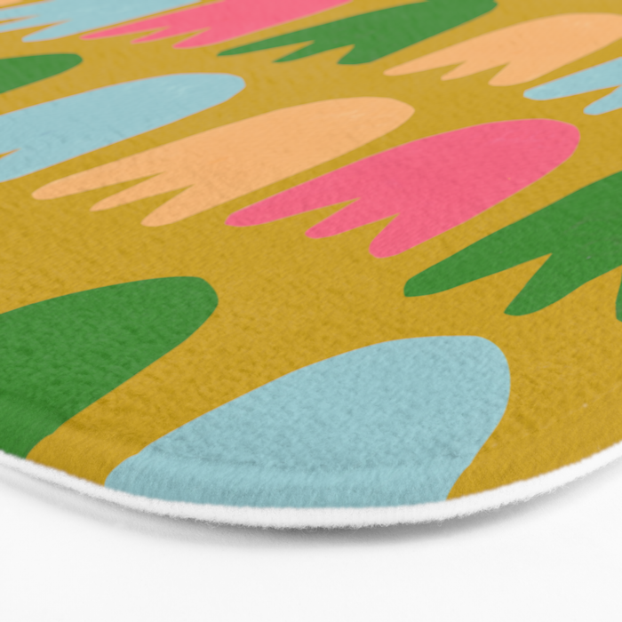 Rows of Tulips in Bloom in Yellow Ochre & Peach Bath Mat Gallery Image 3