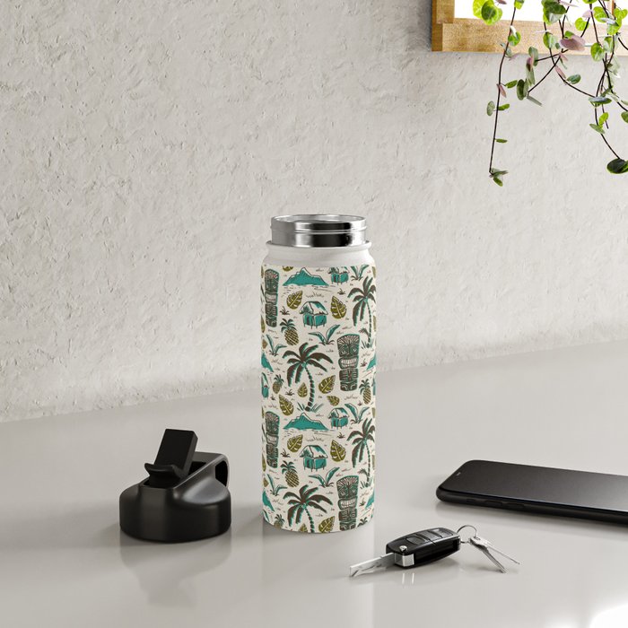 Tiki Party - Ivory Aqua Water Bottle Gallery Image 4