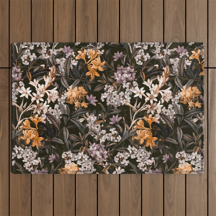 Dark Garden Outdoor Rug Gallery Image 1