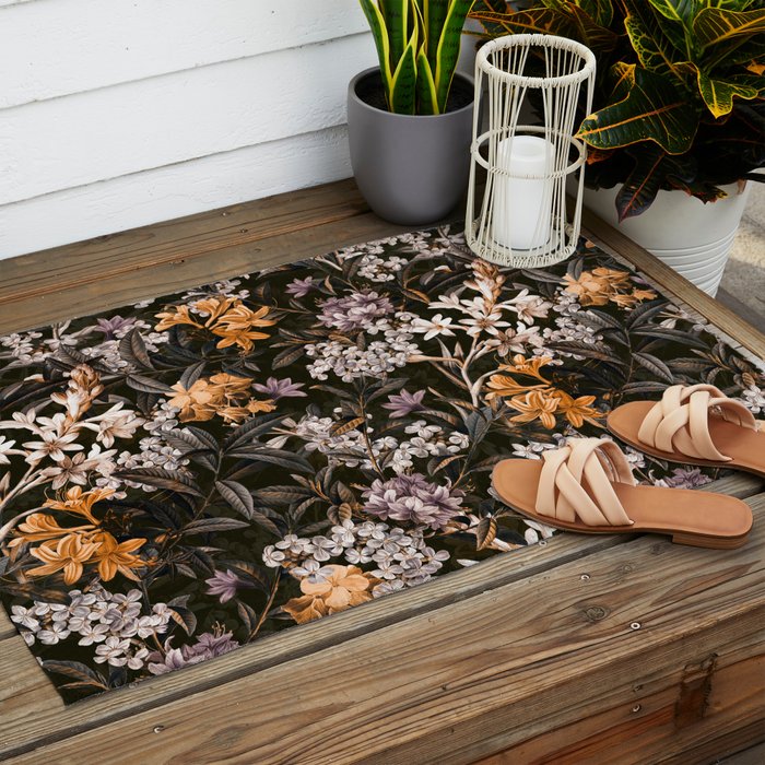 Dark Garden Outdoor Rug Gallery Image 2