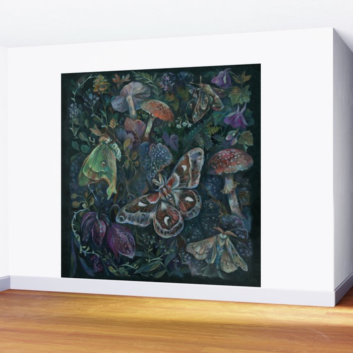 Atlas Moth  Mushroom Night Wall Mural Gallery Image 2