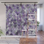 Mermaid Purple and Silver Wall Mural Gallery Image 1