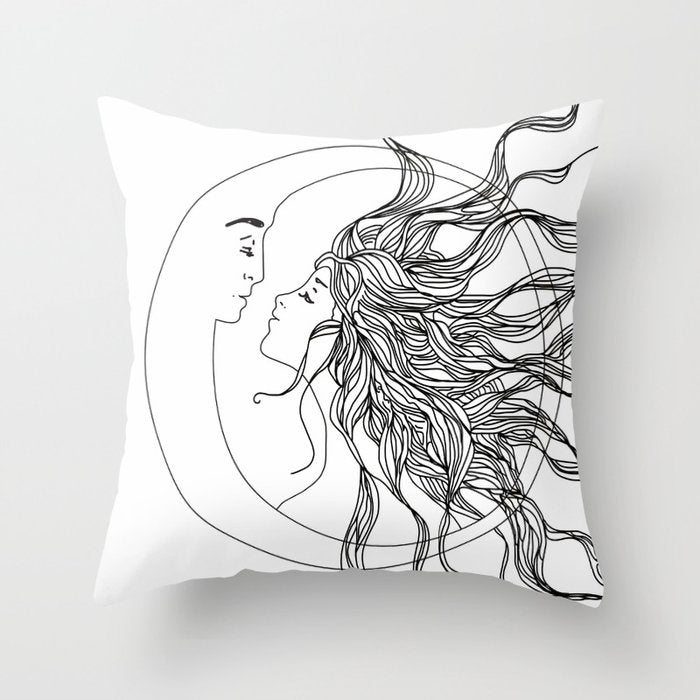 Sun and Moon II Throw Pillow Gallery Image 6