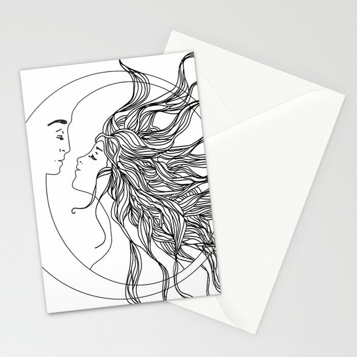 Sun and Moon II Stationery Card Gallery Image 2