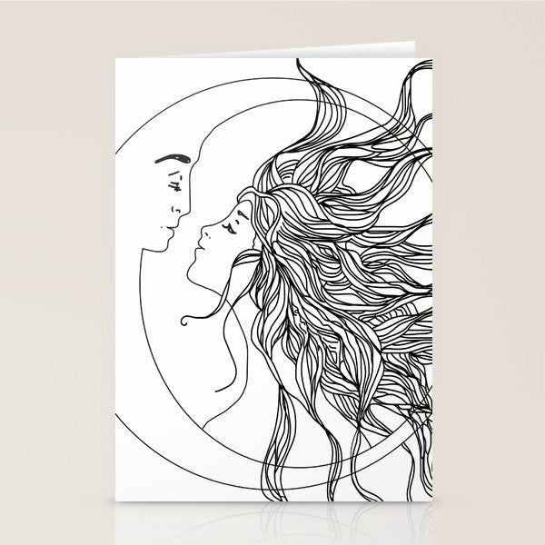 Sun and Moon II Stationery Card Gallery Image 1