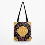 Seashell - marigold and black Tote Bag Gallery Image 2